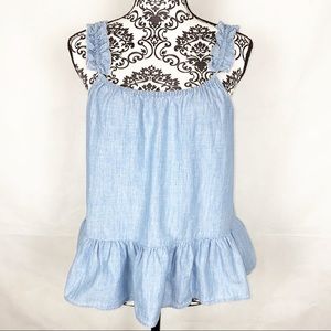 Madewell | Light Denim Ruffle-Strap Cami Tank Top